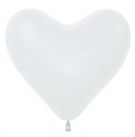 Сердце (16''/41 см) Белый (005), пастель, 50 шт.