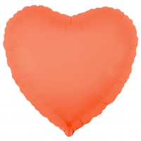 Шар (18''/46 см) Сердце, Персиковый,  флюор1 шт.