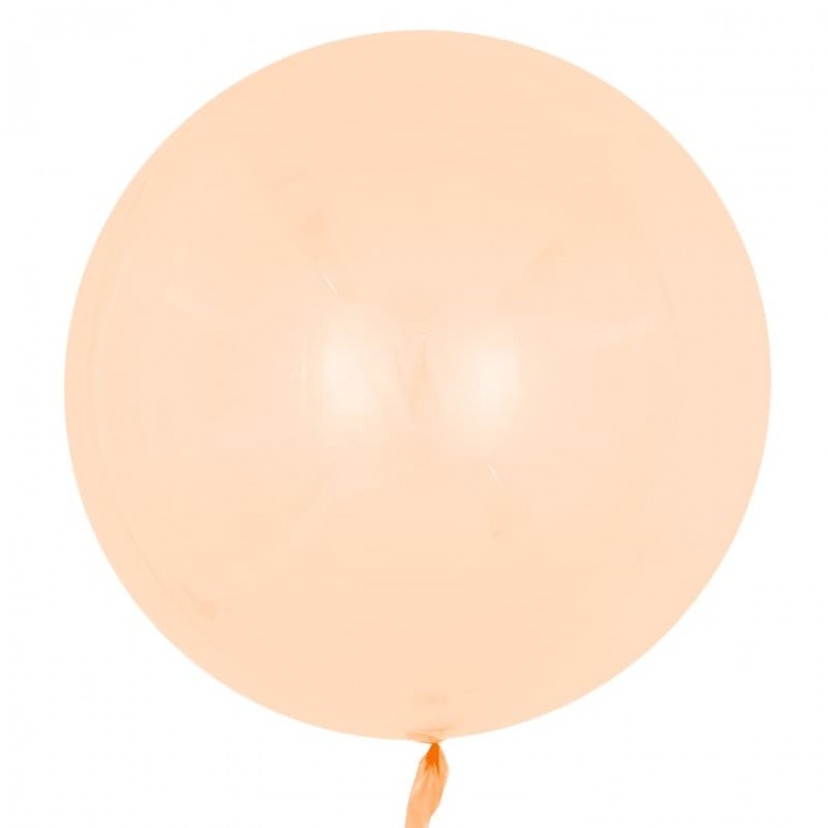 Шар (18''/46 см) Сфера 3D, Deco Bubble, Оранжевый, Кристалл, 10 шт.