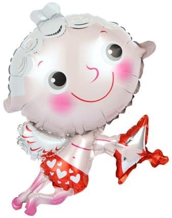Шар с клапаном (17''/43 см) Мини-фигура, Ангел, 1 шт.