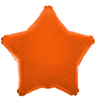 Шар (18''/46 см) Звезда, Оранжевый, Голография, 1 шт.