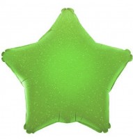 Шар (18''/46 см) Звезда, Зеленый, Голография, 1 шт.