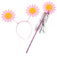 Набор Цветы (ободок и волшебная палочка), Розовый