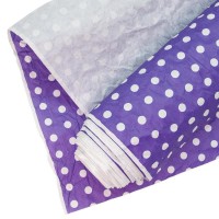 Упаковочная бумага (0,7*4,57 м) Pretty Woman (белые точки), Фиолетовый, 1 шт.