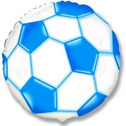 Шар (9''/23 см) Мини-круг, Футбольный мяч, Синий, 1 шт.