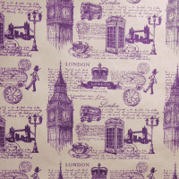 Упаковочная бумага Крафт 78гр (0,7 х 8,5 м) Лондон, Фиолетовый, 1 шт