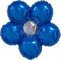 Шар (17''/43 см) Мини-фигура, Цветок, Синий, 1 шт.