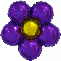 Шар (17''/43 см) Мини-фигура, Цветок, Фиолетовый, 1 шт.