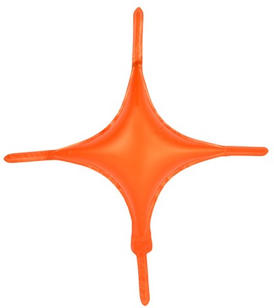 Шар (10''/25 см) Мини-звезда, С хвостиками, Оранжевый, 1 шт.