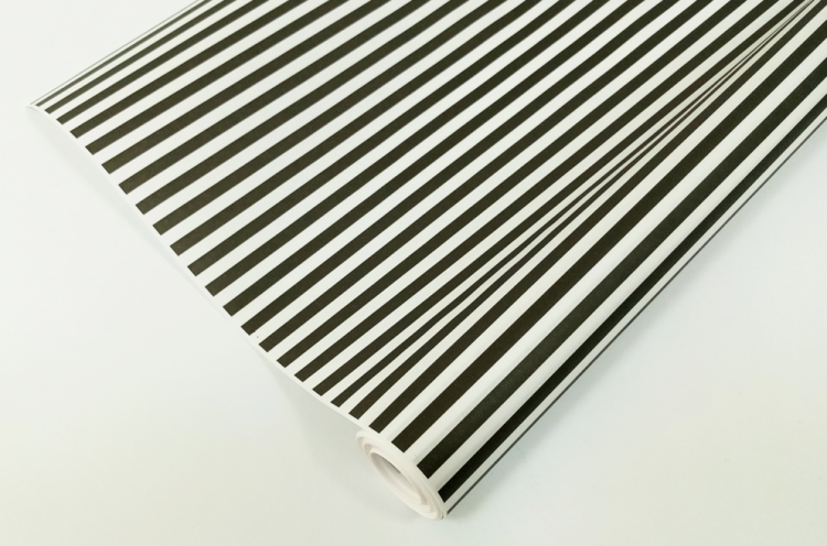 Упаковочная бумага Крафт 70гр (0,5 х 10 м) Полосы, Черный / Белый, 1 шт