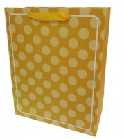 Пакет подарочный Точки, Желтый, 18*23*10 см