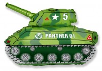 Шар (14''/36 см) Мини-фигура, Танк, Зеленый, 1 шт.