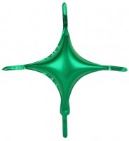 Шар (10''/25 см) Мини-звезда, С хвостиками, Зеленый, 1 шт.