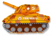 Шар (14''/36 см) Мини-фигура, Танк, Коричневый, 1 шт.