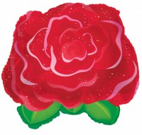 Шар (11''/28 см) Мини-фигура, Роза, Красный, 1 шт.