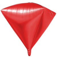 Шар 3D (27''/69 см) Алмаз, Красный, 1 шт.