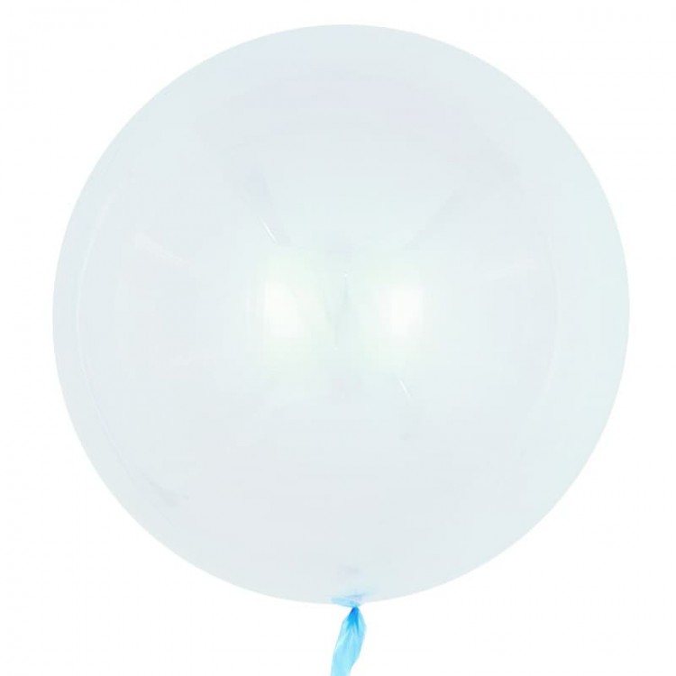 Шар (18''/46 см) Сфера 3D, Deco Bubble, Голубой, Кристалл, 10 шт.