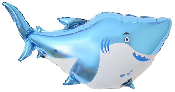 Шар (38''/97 см) Фигура, Акула, Голубой, 1 шт.