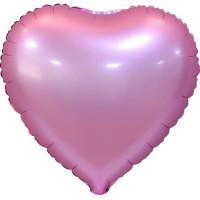 Шар (18''/46 см) Сердце, Розовый, Сатин, в упаковке 5 шт.