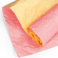 Упаковочная бумага (0,7*5 м) Эколюкс, Коралловый/Желтый, 1 шт.