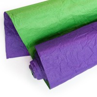 Упаковочная жатая бумага (0,7*5 м) ДекоЛюкс, Зеленый/Фиолетовый, 1 шт.