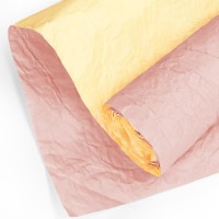 Упаковочная бумага (0,7*5 м) Эколюкс, Пыльная роза/Желтый, 1 шт.