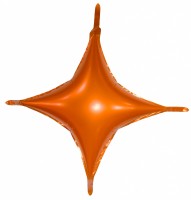 Шар (18''/46 см) Звезда, С хвостиками, Оранжевый, 1 шт.