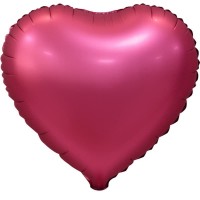 Шар (18''/46 см) Сердце, Бордовый, Сатин, в упаковке 5 шт.