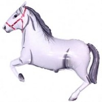 Шар (16''/41 см) Мини-фигура, Лошадь, Белый, 1 шт.