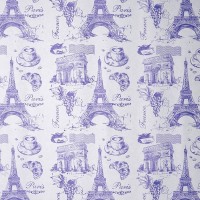 Упаковочная бумага Крафт 78гр (0,7*8,5 м) Париж, Фиолетовый/Белый, 1 шт