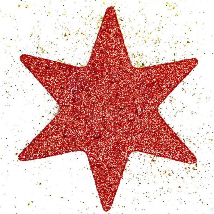 Фигура из пенопласта, Звезда, Красный, Металлик, 10 см, 1 шт.