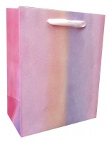 Пакет подарочный, Сиреневая радуга, Градиент, с блестками, 23*18*10 см, 1 шт.