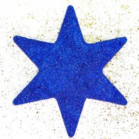 Фигура из пенопласта, Звезда, Синий, Металлик, 10 см, 1 шт.
