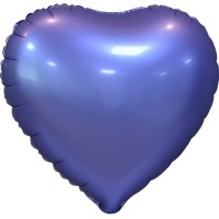 Шар (18''/46 см) Сердце, Фиолетовый, Сатин, в упаковке 5 шт.