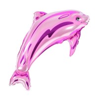 Шар с клапаном (19''/48 см) Фигура, Дельфин, Розовый, 1 шт.