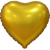 Шар (18''/46 см) Сердце, Золото, Сатин, в упаковке 5 шт.