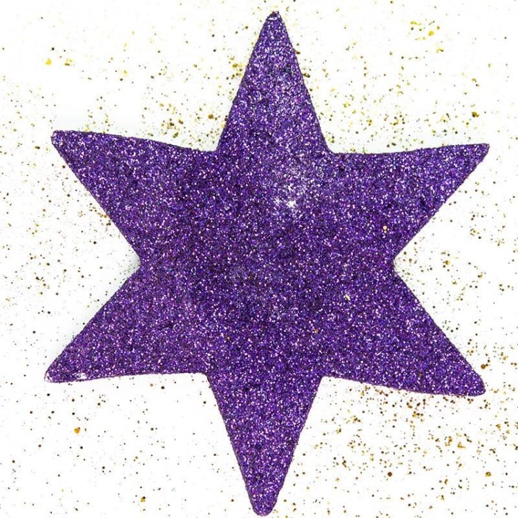 Фигура из пенопласта, Звезда, Фиолетовый, Металлик, 10 см, 1 шт.