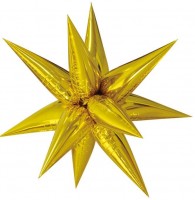Шар (26''/66 см) Фигура, Звезда составная, Золото, 1 шт.