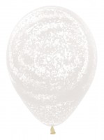 Шар (12''/30 см) Граффити, Ледяной узор, Прозрачный (390), кристалл, 25 шт.