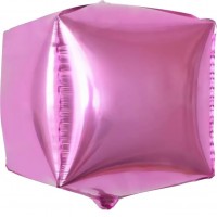 Шар 3D (24''/61 см) Куб, Розовый, 1 шт.