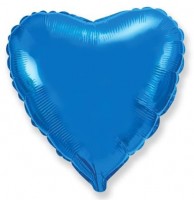 Шар (4''/10 см) Микро-сердце, Синий, 1 шт.