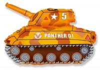 Шар (14''/36 см) Мини-фигура, Танк, Коричневый, 1 шт.