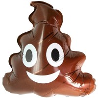 Шар (10''/25 см) Мини-фигура, Смайл Эмоции (Шоколадное мороженое), Коричневый, 1 шт.