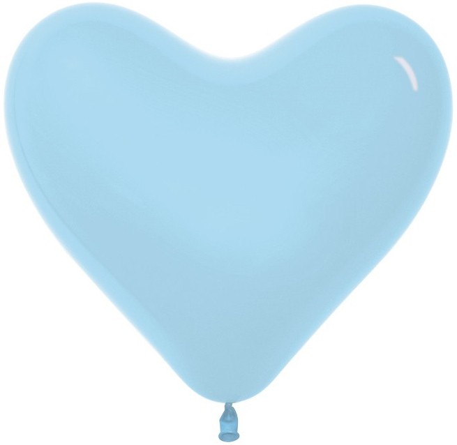 Сердце (6''/15 см) Светло-голубой (140), пастель, 100 шт.
