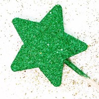 Фигура из пенопласта, Звезда, Зеленый, Металлик, 6 см, 1 шт.