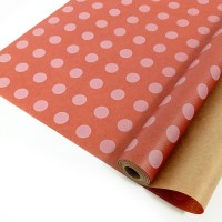 Упаковочная бумага Крафт 40гр (0,72 х 10 м) Круги, Розовый, 1 шт