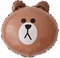 Шар с клапаном (17''/43 см) Мини-фигура, Голова Медведя, 1 шт.