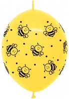 Линколун (12''/30 см) Пчелки, Желтый (020), пастель, 5 ст, 50 шт.