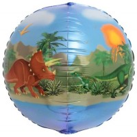 Шар (24''/61 см) Сфера 3D, Динозавры, 1 шт.