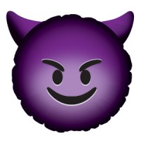 Шар (9''/23 см) Мини-фигура, Смайл Эмоции (Чертик), Фиолетовый, 1 шт.